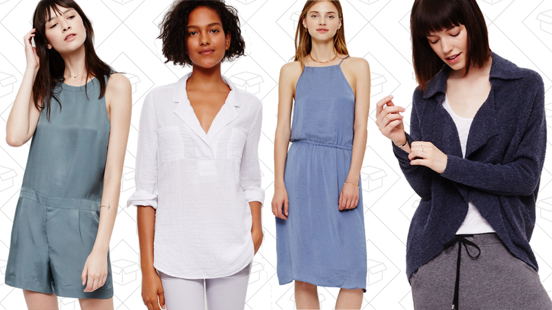 Luster Romper, $21 | Palette Popover, $21 | Luster Tie Dress, $17 | Lapel Cardigan, $45